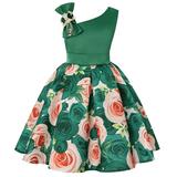 JDEFEG Heart Dress Bridesmaid Party Girls Princess Wedding Baby Pageant Dress Gown Floral Birthday Girls Dress&Skirt Baby Girl Mint Dress Cotton Blend Green 140