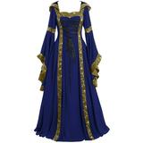 Womens Renaissance Dress Medieval Costume for Women Halloween Costumes Midevil Faire Gothic Cosplay Retro Gown
