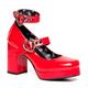 LAMODA Damen Chrome Heart Court Shoe, Red Patent, 37 EU