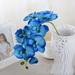 28 Artificial Orchid Flower Stem Plants Real Touch Blue Simulation Butterfly Phalaenopsis Flowers for Home Wedding Party Decoration