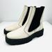 Anthropologie Shoes | Anthropologie Off White Black Stompy Chelsea Leather Boots | Color: Black/White | Size: 8.5