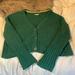 American Eagle Outfitters Sweaters | American Eagle Cropped Boxy V Neck Button Sweater. Medium Color Green. | Color: Green | Size: M