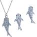 Kate Spade Jewelry | Kate Spade California Dreaming Pave Shark Pendant Necklace & Earrings Set | Color: Blue/Silver | Size: Os