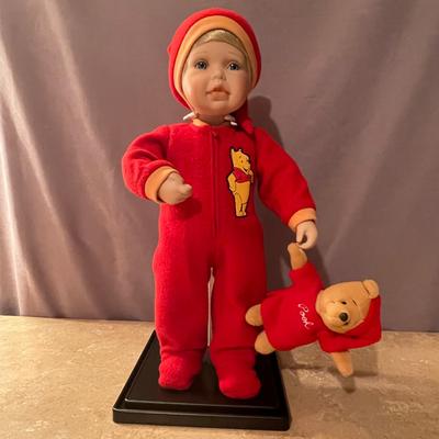 Disney Other | Ashton Drake Galleries Porcelain Winnie The Pooh Doll - It’s Time For Bed Pooh | Color: Red | Size: Os