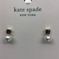 Kate Spade Jewelry | Kate Spade New Black Rhinestone And Pearl Earrings | Color: Black/White | Size: 5/16" Drop