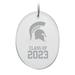 Michigan State Spartans Class of 2023 2.75'' x 3.75'' Glass Oval Ornament