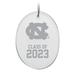 North Carolina Tar Heels Class of 2023 2.75'' x 3.75'' Glass Oval Ornament