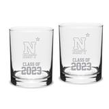 Navy Midshipmen Class of 2023 14oz. 2-Piece Classic Double Old-Fashioned Glass Set