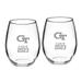 Georgia Tech Yellow Jackets Class of 2023 21oz. 2-Piece Stemless Wine Glass Set