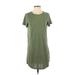 Forever 21 Contemporary Casual Dress - Shift Crew Neck Short sleeves: Green Print Dresses - Women's Size Small