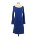 Moda International Casual Dress - Sheath: Blue Solid Dresses - Women's Size Small