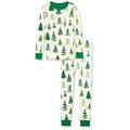Hatley Mädchen Organic Cotton Long Sleeve Printed Pyjama Set Pyjamaset, Glow-in-The-Dark Christmas Trees, 3 Jahre