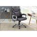 1pc Office Chair Brown Color Cushioned Headrest Adjustable Height Executive Chair Armrest Lumbar Support Work Relax