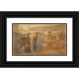 Jalmari Ruokokoski 24x15 Black Ornate Framed Double Matted Museum Art Print Titled: Market Square Scene (1907)