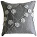 Cushion Covers Grey Throw Pillows Cover Ribbon Flower Pillows Cover 14x14 inch (35x35 cm) Decorative Pillow Covers Square Silk Pillowcase Floral Contemporary - Floral Whispers