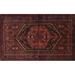 Ahgly Company Machine Washable Indoor Rectangle Traditional Maroon Red Area Rugs 3 x 5