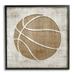 Stupell Industries Rustic Basketball Silhouette Shape Sports Team Ball Graphic Art Black Framed Art Print Wall Art Design by Natalie Carpentieri