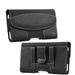 Luxmo Belt Holster Case for Nokia X100 - Horizontal Nylon PU Leather Hybrid Magnetic Carrying Pouch - Black