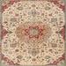 Ahgly Company Machine Washable Indoor Square Traditional Gold Brown Area Rugs 8 Square