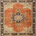 Ahgly Company Machine Washable Indoor Square Traditional Mahogany Brown Area Rugs 8 Square