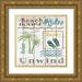 Craven Katrina 20x20 Gold Ornate Wood Framed with Double Matting Museum Art Print Titled - Beach House Rules