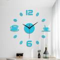 Clearance! Pgeraug Wall Clock Clock Frameless Diy Wall Mute Clock 3D Mirror Surface Sticker Home Office Decor 80X80 Clock Blue