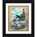 Anonymous 15x18 Black Ornate Wood Framed Double Matted Museum Art Print Titled - Aeroplane Taking off from Aircraft Carrier (Between 1939 and 1946)