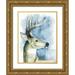 Popp Grace 19x24 Gold Ornate Wood Framed with Double Matting Museum Art Print Titled - Wandering Stag II