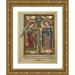 Unknown 12th Century English Illuminator 19x24 Gold Ornate Wood Framed with Double Matting Museum Art Print Titled - The Annunciation