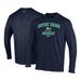 Men's Under Armour Navy Notre Dame Fighting Irish Hockey Arch Over Performance Long Sleeve T-Shirt