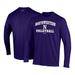 Men's Under Armour Purple Northwestern Wildcats Volleyball Arch Over Performance Long Sleeve T-Shirt