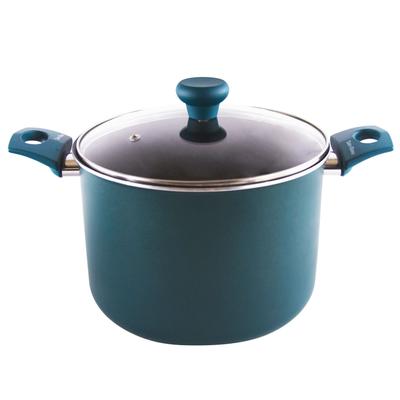 8 Quart Non Stick Aluminum Stock Pot With Lid by Taste of Home in Sea Green