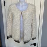 Jessica Simpson Jackets & Coats | Jessica Simpson Faux Fur Sherpa Fluffy Blazer Jacket Rhinestone Beaded S | Color: Cream/White | Size: S