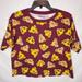 Disney Tops | Disney Lion King Women's Burgundy Simba & Nala All Over Print Graphic Crop Top M | Color: Red | Size: M