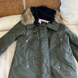 J. Crew Jackets & Coats | J Crew Womens Olive Coat With Hood With Removable Fur Lining. | Color: Red | Size: M