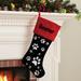 The Holiday Aisle® Sweet Pooch Personalized Stocking Polyester in Black/Red/White | 18 H x 9.75 W in | Wayfair 8F3AC04C25AE460AA939B1216684071B