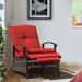 Red Barrel Studio® Jeftha Recliner Patio Chair w/ Cushions red, Metal | 38 H x 29 W x 72 D in | Wayfair 3A5AE17A5E7144F2BBEE762889BA0F60