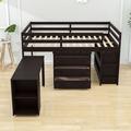 Fanechka Full 3 Drawer Loft Bed w/ Built-in-Desk by Harriet Bee | 44.4 H x 57.5 W x 78.2 D in | Wayfair BEC95127980B4EC688AE46625C92287B