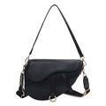 PURFANREE Women Trendy Small Clutch Purse Saddle Shoulder Bag Underarm Handbag Satchel HandBag Crossbody Bag, Black, One Size