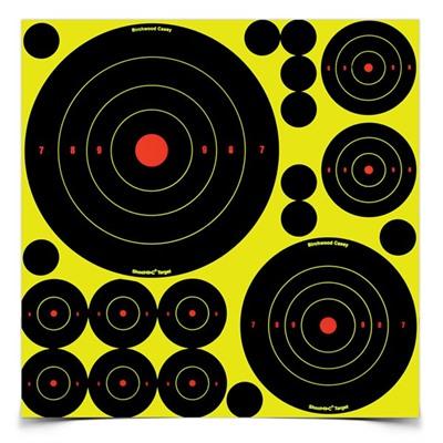 Birchwood Casey Shoot-N-C Ass'T 1", 2", 3", 6" & 8" Bull's-Eye Target 5 Sheets - Shoot-N-C Ass'T 1",