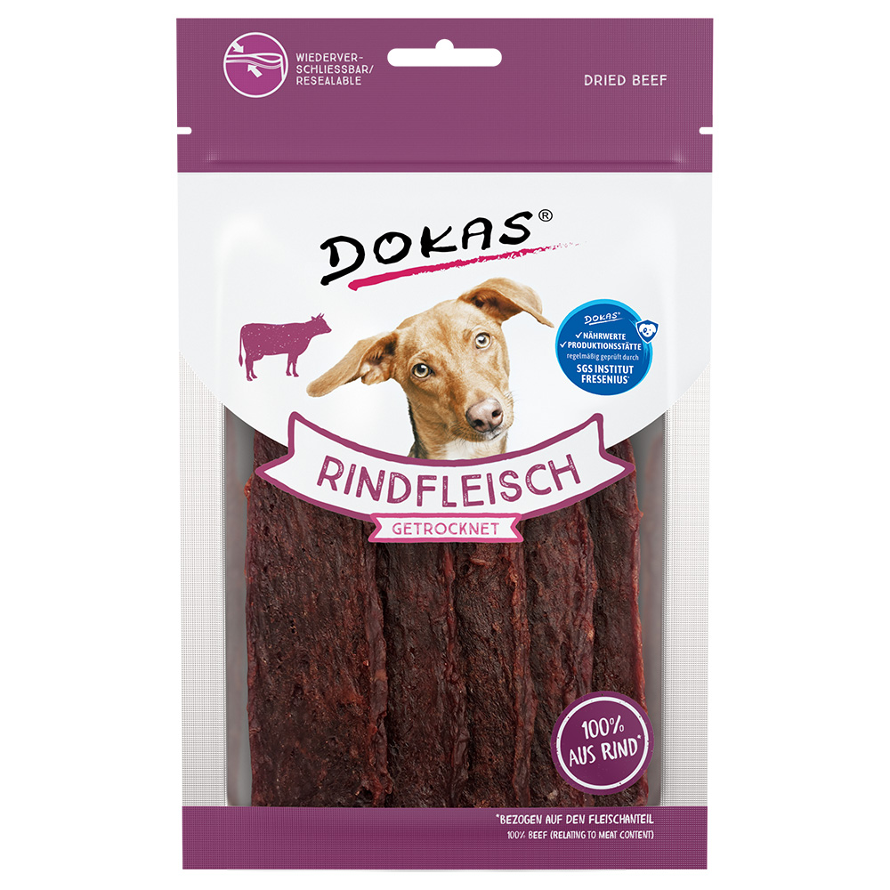 Dokas Carne di manzo essiccata Snack per cane - Set %: 2 x 70 g