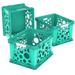 Storex Plastic File Crate with Handles Letter/Legal Size Teal 3-Pack