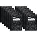 Mead Composition Notebook 12 Pack Wide Ruled Paper 9-3/4 x 7-1/2 100 Sheets per Notebook Black Marble Pack of 12