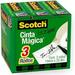 Scotch Magic Tape 3 Rolls Numerous Applications Invisible Engineered for Repairing 3/4 x 1296 Inches Boxed (810-3PK) White