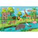 Jungle Safari Jigsaw Animal Puzzle Floor Puzzles for Kids Ages 3-5 4-8-10 Animal Games Kids Puzzle Large Floor 54 Pieces Jigsaw Puzzles for Kids 36 x 24 Gifts for 4-10 Year Old Boys and Girls