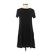 Old Navy Casual Dress - A-Line Crew Neck Short sleeves: Black Print Dresses - Women's Size Small