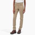 Dickies Women's High Rise Skinny Twill Pants - Rinsed Desert Sand Size 27 (FP516)