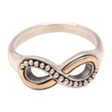 '18k Gold-Accented Sterling Silver Infinity Band Ring'