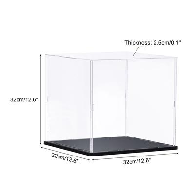 Display Case Acrylic Box, Assemble Transparent Box Dustproof Showcase - Clear