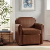 Madison Park Cedar Faux Leather 360 Degree Swivel Arm Chair